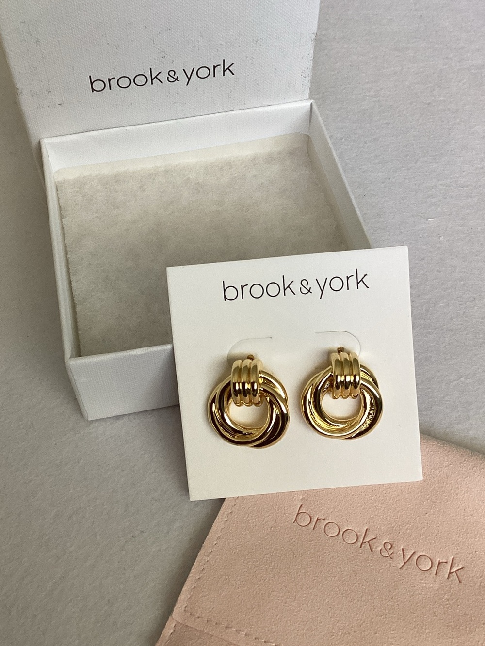 Brook & York 14k Gold Plated Brass Meg Knot Earrings